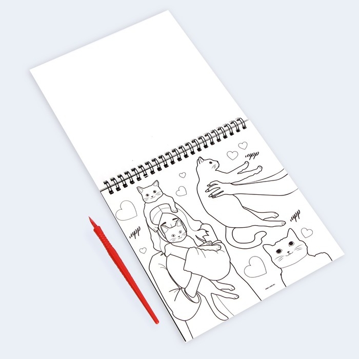 Гравюра блокнот - раскраска детская «Модница», 19 х 19 см, для девочки Гравюра блокнот - раскраска детская «Модница», 19 х 19 см, для девочки