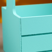 Кашпо деревянное 25.5&times;15&times;30 см "Аром", ручка канат, Тиффани