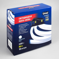 Гибкий неон Uniel 8 × 16 мм, IP67, 10 м, SMD2835, 120 LED/м, 220 В, свечение белое Гибкий неон Uniel 8 × 16 мм, IP67, 10 м, SMD2835, 120 LED/м, 220 В, свечение белое