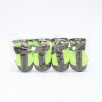 Ботинки высокие для больших собак, набор 4 шт, размер M (подошва 9х6,4 см), чёрно-салатовые