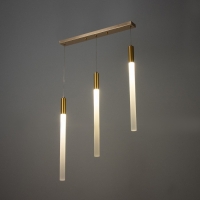 Светильник BayerLux Подвес "Джеда" 3хLED 9Вт 4000К золото 3х3х50-250см