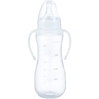 Бутылочка для кормления, классическое горло, 250 мл., от 3 мес., приталенная, с ручками, цвет белый Бутылочка для кормления, классическое горло, 250 мл., от 3 мес., приталенная, с ручками, цвет белый