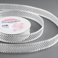 Лента фигурная &laquo;Ромбы резные&raquo;, 25 мм, 9 &plusmn; 0,5 м, цвет белый