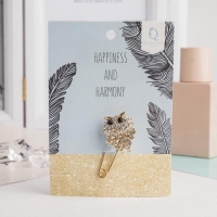 Булавка «Филин», 2,5 см, цвет чёрно-белый в золоте Булавка «Филин», 2,5 см, цвет чёрно-белый в золоте