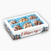 Коробка под 6 конфет с ячейками &laquo;Снежный городок&raquo;, 10 х 14.5 х 3 см, Новый год