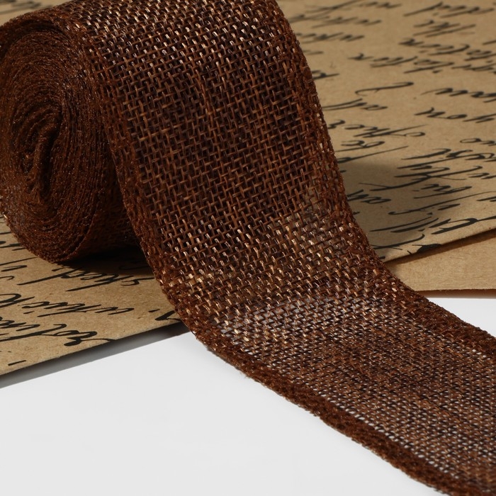 Лента из джута, 50 мм, 4,5 &plusmn; 0,5 м, цвет коричневый