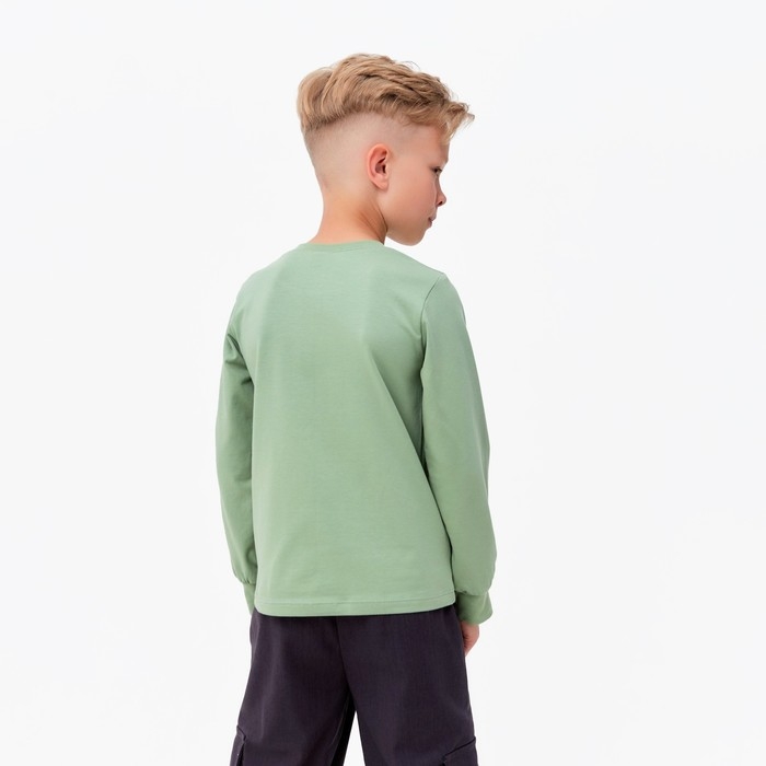 Лонгслив детский MINAKU: Basic line цвет оливковый, рост 128