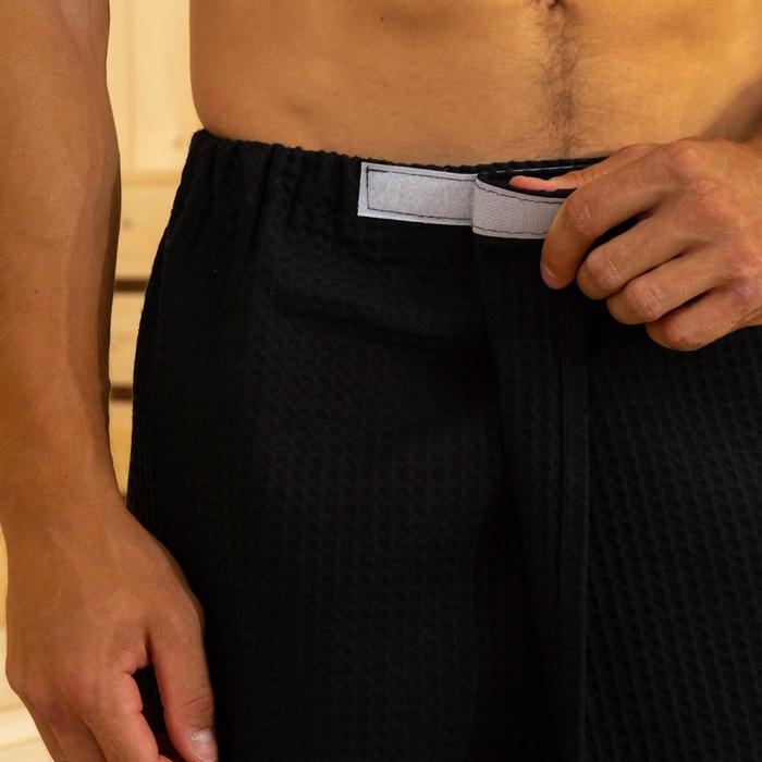 Полотенце банное Этель &laquo;Килт&raquo; с карманом 60*140 см. цв. черный, 100% хл, вафля 240 г/м2