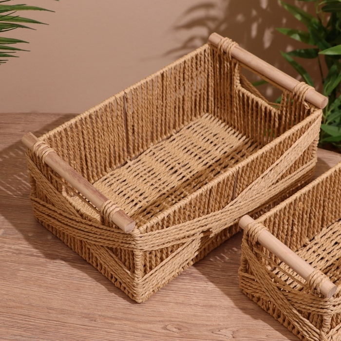 Набор плетёных корзин, 3 шт, 36х31х25 см Набор плетёных корзин, 3 шт, 36х31х25 см