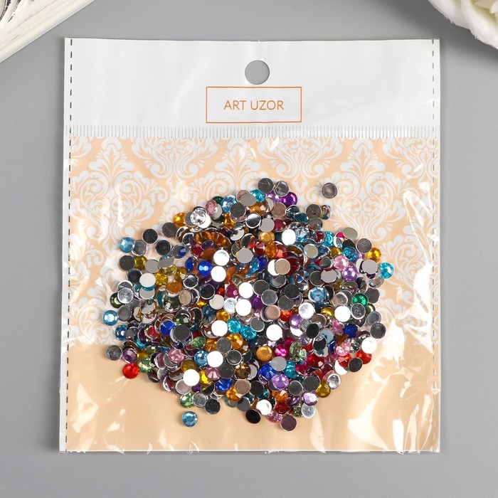 Набор декора для творчества стразы диаметр 0,5 см Набор декора для творчества стразы диаметр 0,5 см "Разноцветные" 12х12,5 см вес - 14 грамм