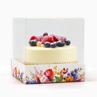 Коробка для кондитерских изделий &laquo;Цветочная поляна&raquo;, 10 х 10 х 10 см