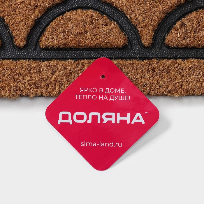 Коврик придверный Доляна &laquo;Побережье&raquo;, 45&times;75 см, кокосовое волокно