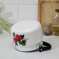 Чайник эмалированный цилиндрический, 1,5 л, деколь МИКС, цвет белый Чайник эмалированный цилиндрический, 1,5 л, деколь МИКС, цвет белый