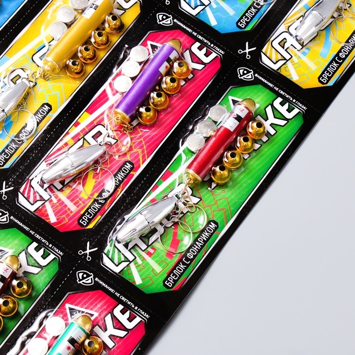 Фонарик свет + лазер 5 насадок Фонарик свет + лазер 5 насадок "Пуля" МИКС 16х6 см