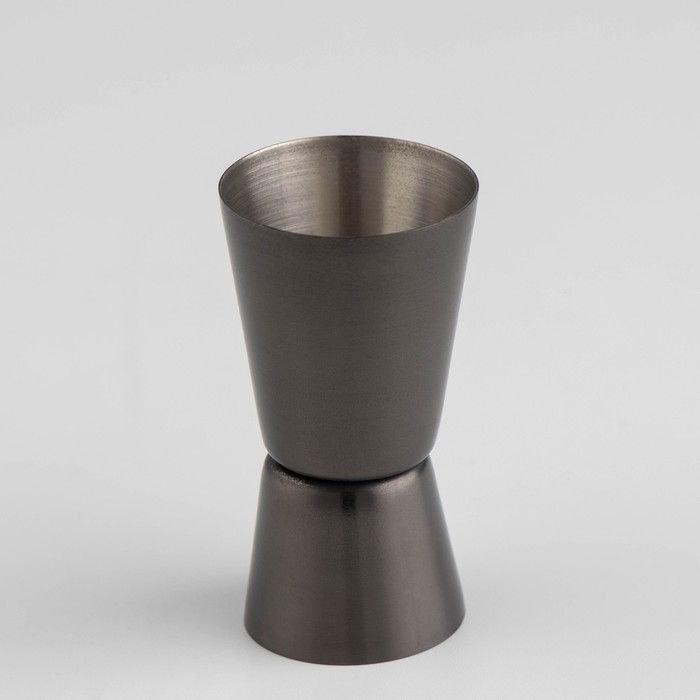 Джиггер Доляна &laquo;Металлик&raquo;, 15/30 мл, нержавеющая сталь, цвет тёмно-серый