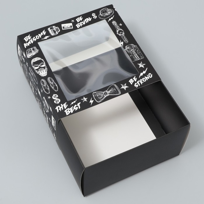 Коробка-фоторамка подарочная складная, упаковка, &laquo;Мужская&raquo;, 14 х 14 х 8 см