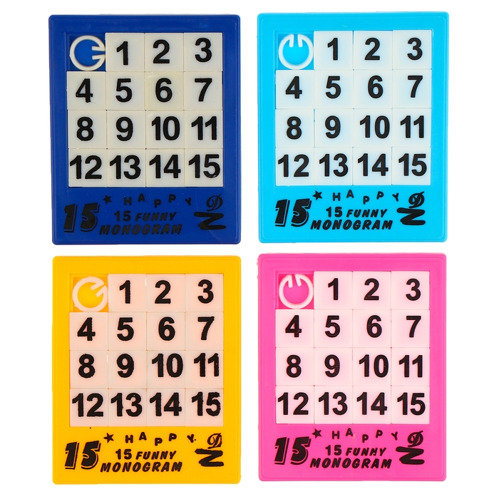 Головоломка-пятнашка «Собери цифры», цвета МИКС Головоломка-пятнашка «Собери цифры», цвета МИКС