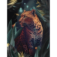 Алмазная мозаика с полным заполнением на холсте &laquo;Леопард&raquo;, 30 х 40 см