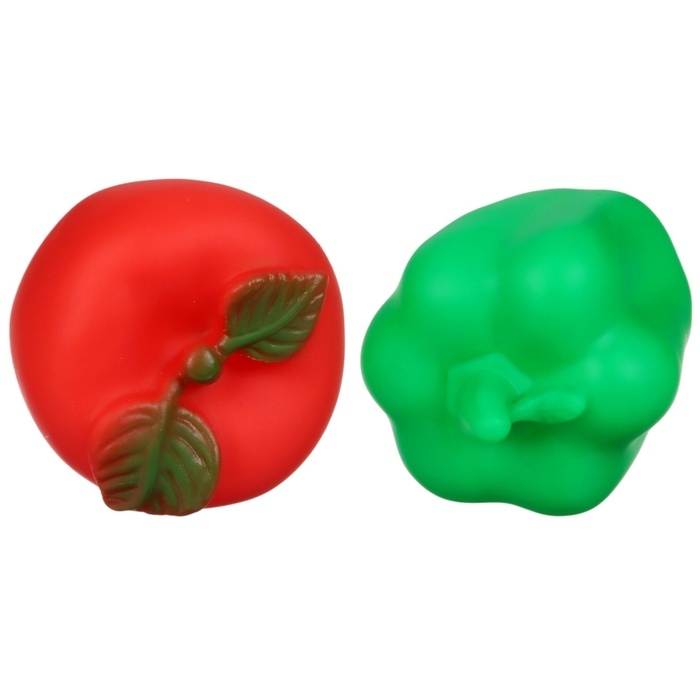 Набор резиновых игрушек для ванны &laquo;Овощи-Фрукты&raquo;, с пищалкой, 6 шт, виды МИКС, Крошка Я