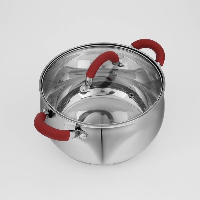 Кастрюля из нержавеющей стали Доляна &laquo;Вернер&raquo;, 3,5 л, d=20 см, с крышкой, индукция