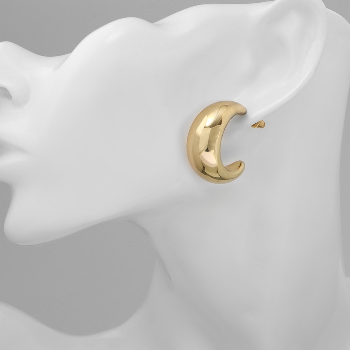 Серьги пластик &laquo;Круг&raquo; гало, цвет золото