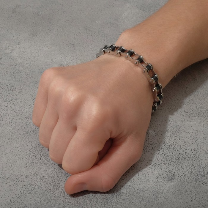 Браслет мужской &laquo;Атлант&raquo; оковы, цвет серебро, 22 см