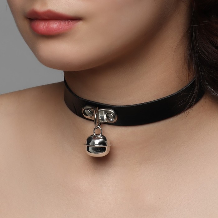 Чокер &laquo;Искушение&raquo; колокольчик звенящий, цвет чёрный в серебре, 40 см