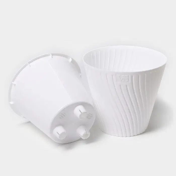 Кашпо для цветов со вставкой &laquo;Луи&raquo;, 1,2 л, цвет белый