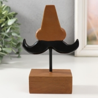 Сувенир полистоун подставка под очки "Усы и нос" 10,5х5,3х14 см