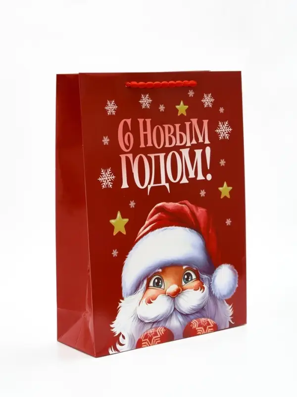 Пакет подарочный &laquo;Новогодняя сказка&raquo;, с ободком, 31 &times; 11 &times; 40 см