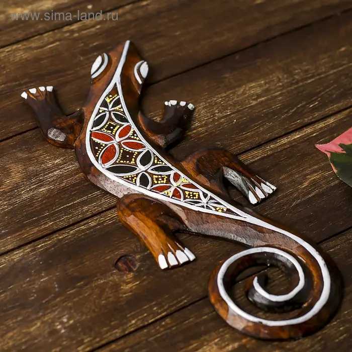 Панно &laquo;Геккон&raquo;, 31&times;11&times;1 см, дерево