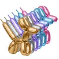 Шар для твистинга 260, зеркальный, хром, набор 50 шт., МИКС