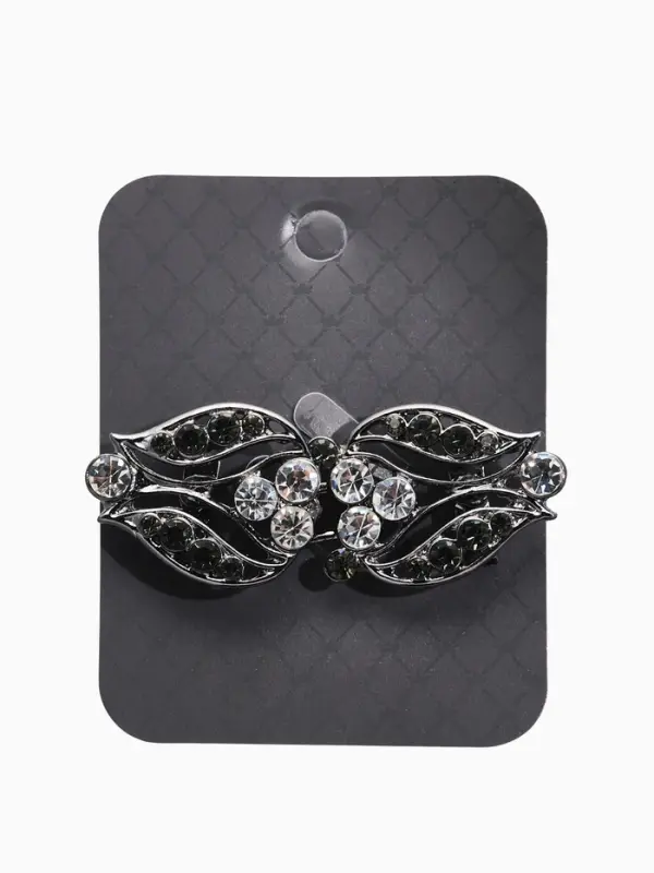 Зажим для кардигана "Ажур", бутон, цвет серо-белый в сером