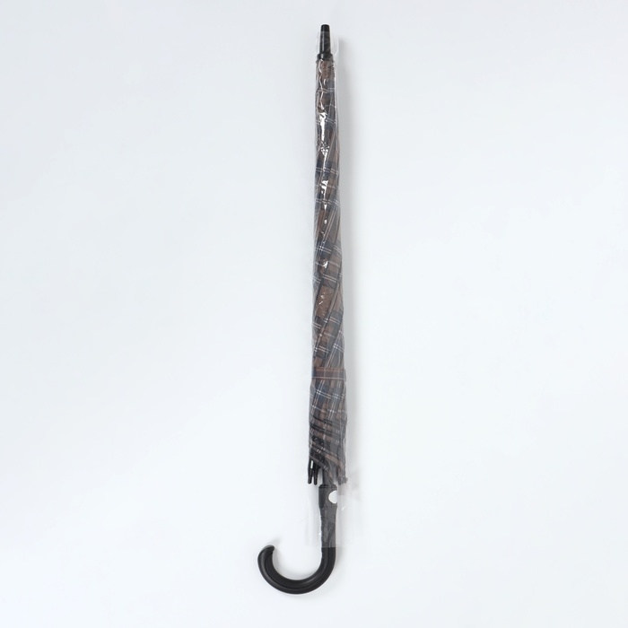 Зонт - трость полуавтоматический &laquo;Клетка&raquo;, эпонж, 8 спиц, R = 58/70 см, D = 140 см, рисунок МИКС