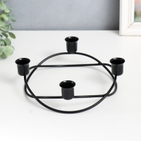 Подсвечник металл на 4 свечи "Хоровод" d-2,5 см чёрный 19х19х7 см Подсвечник металл на 4 свечи "Хоровод" d-2,5 см чёрный 19х19х7 см