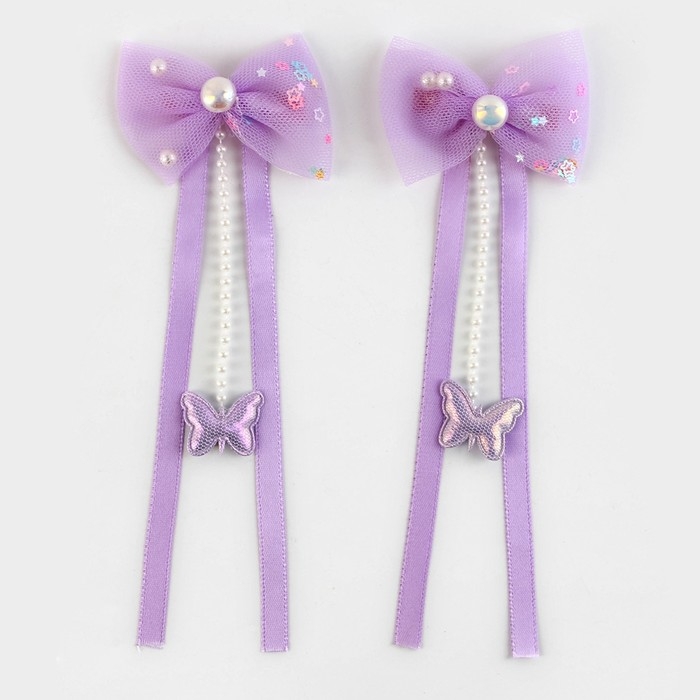 Заколки для волос с бантиком &laquo;Для сладкой девочки&raquo;,2 шт., 4 х 15 см