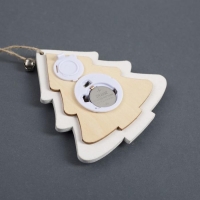 Ёлочная игрушка &laquo;Ёлочка с оленем&raquo;, от батареек, свечение тёплое белое