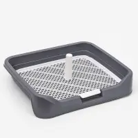 Туалет для собак 48 х 39 х 8,5 см с бортами, съёмной решеткой и столбиком, серый