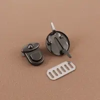 Застёжка для сумки, 2.5&times;2.5 см, цвет чёрный никель