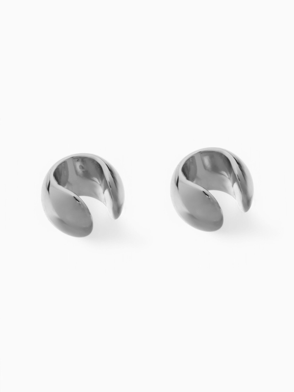 Серьги &laquo;Каффы&raquo; набор 2 шт, объёмные, цвет серебро