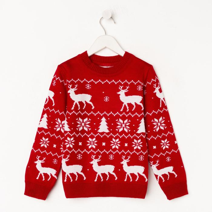 Джемпер вязаный детский KAFTAN Джемпер вязаный детский KAFTAN "New Year" размер 30 (98-104 см)