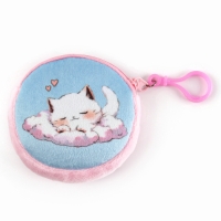 Рюкзак детский плюшевый с кошельком "Девочка с котиком", 24*24 см, цвет розовый Рюкзак детский плюшевый с кошельком "Девочка с котиком", 24*24 см, цвет розовый