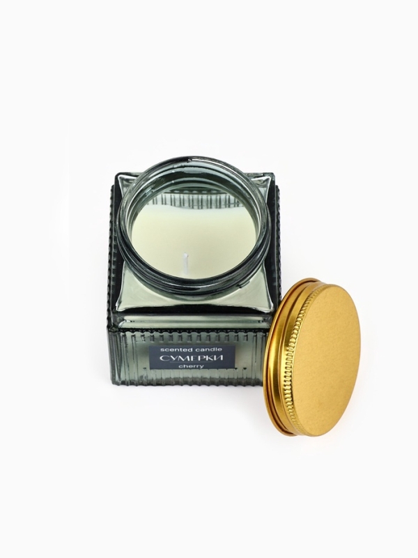 Свеча ароматическая "Сумерки", соевый воск, 120 гр, аромат вишня