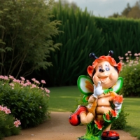 Садовая фигура из полистоуна &laquo;Пчёлка в панамке&raquo;, 49&times;23&times;25 см