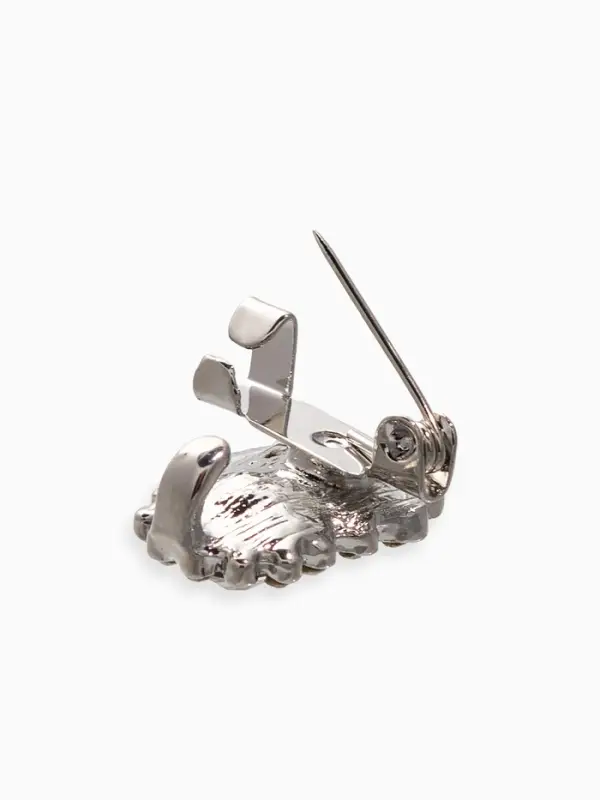 Зажим для кардигана "Ажур", астра, цвет белый в серебре