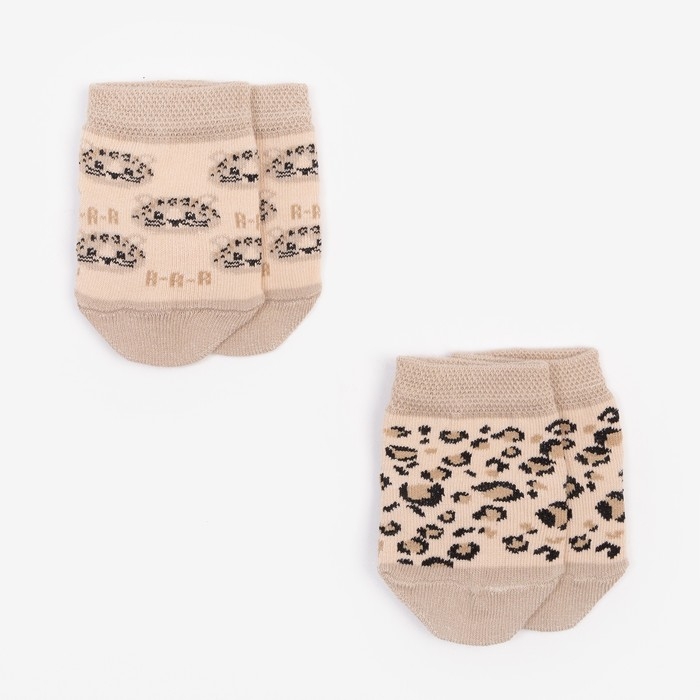 Набор носков Крошка Я &laquo;Леопард&raquo;, 2 пары, 6-8 см