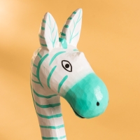 Сувенир «Зебра», 13×7×52 см, дерево, бело-бирюзовый Сувенир «Зебра», 13×7×52 см, дерево, бело-бирюзовый