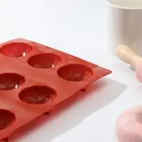 Форма для выпечки Доляна &laquo;Кристалл&raquo;, силикон, 12 ячеек, 29&times;17&times;2,2 см, d=4,5 см, цвет коричневый