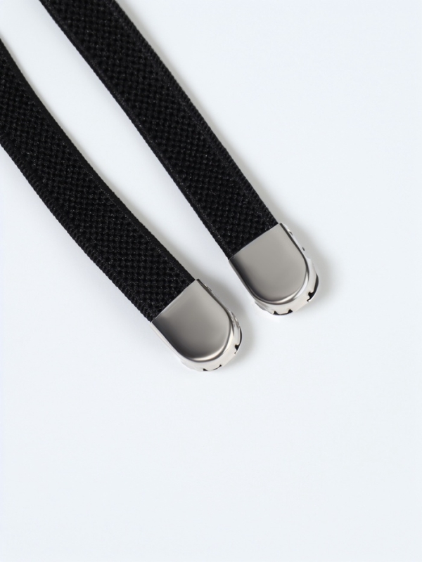 Шнурки с плоск сечением 8мм 100&plusmn;5см (пара) эласт с фикс черн пакет SS