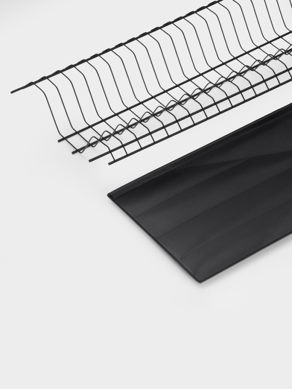 Сушилка для посуды с поддоном для шкафа 60 см, 56.5&times;25.6 см, чёрная